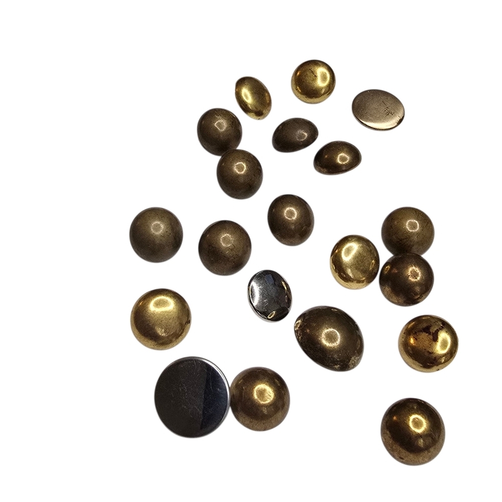 Vintage Metallic Domed & Flat Button Mixed Set Gold, Bronze & Silver Tone 20pc